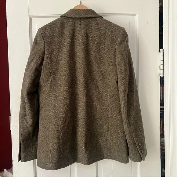 L.L. Bean Vintage Wool Cashmere Herringbone Blazer, Size 8R - Picture 8 of 8
